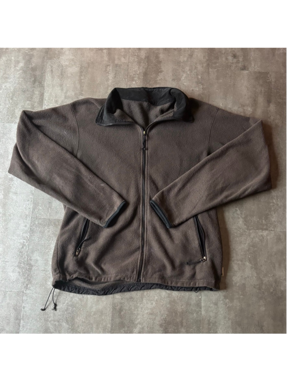 Vintage MEC Fleece Full Zip Sweater Mens Large Brown